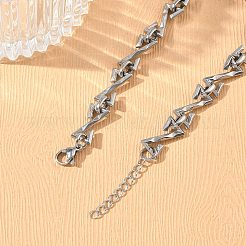 Hammered 304 Stainless Steel Link Chain Bracelets for Women&nbsp;BJEW-D466-07P