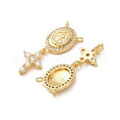 Brass Micro Pave Clear Cubic Zirconia Pendants&nbsp;CU-CBADD64-07G