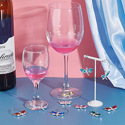 DIY Dragonfly Wine Glass Charms Making Kit&nbsp;DIY-UN0004-68