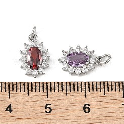 SHEGRACE Brass Micro Pave Cubic Zirconia Pendants&nbsp;XGRQ2O432-446P