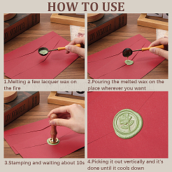 3Pcs 3 Styles Golden Plated Wax Seal Brass Stamp Head&nbsp;AJEW-CP0007-52B
