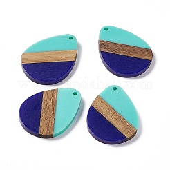 Opaque Resin & Walnut Wood Pendants&nbsp;RESI-M027-04J