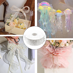 Polyester with Plastic Pearl Bead Wrinkle Ribbon&nbsp;OCOR-WH20003-63B