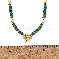 Natural Chrysocolla and Natural Magnesite Pendant Necklaces&nbsp;NJEW-JN06625