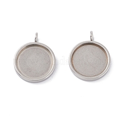 Tarnish Resistant 201 Stainless Steel Pendant Cabochon Settings&nbsp;STAS-I137-02B