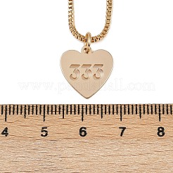 Brass Heart with Lucky Number 333 Pendant Necklaces & Alloy Pendants Sets&nbsp;SJEW-P005-01G