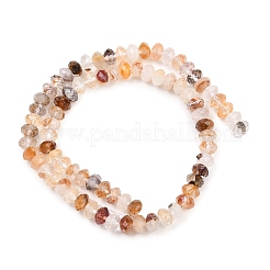 Natural Yellow Hematoid Quartz/Golden Healer Quartz Beads Strands&nbsp;G-C259-A40-5x8mm