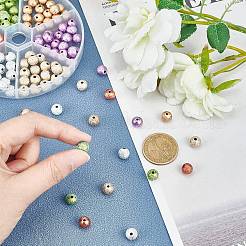Spray Painted Acrylic Beads&nbsp;ACRP-PH0001-03-WH