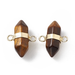 Natural  Mixed Gemstone Double Terminal Pointed Connector Charms&nbsp;G-P491-11G