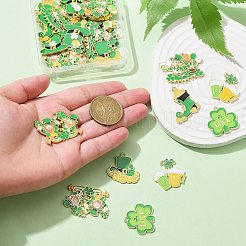 28Pcs 7 Style Saint Patrick's Day Theme Alloy Enamel Pendants&nbsp;ENAM-CJ0005-83