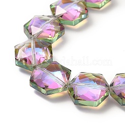 Transparent Electroplate Glass Beads Strands&nbsp;EGLA-E030-01E-01