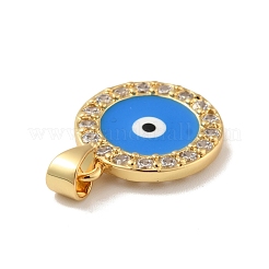 Brass Micro Pave Clear Cubic Zirconia Pendants&nbsp;KK-B059-23G