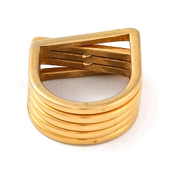 Ion Plating(IP) 304 Stainless Steel Multi-layer Arch Finger Rings for Women&nbsp;RJEW-S414-51B-G