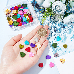 80Pcs 8 Colors Spray Painted Freshwater Shell Heart Charms&nbsp;SHEL-GA0001-09
