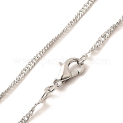 1.5mm Rack Plating Brass Singapore Chain Necklaces for Women Men&nbsp;MAK-L044-22P