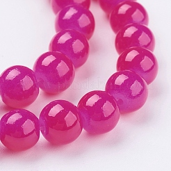 Imitation Jade Glass Round Beads Strands&nbsp;X-DGLA-S076-8mm-24