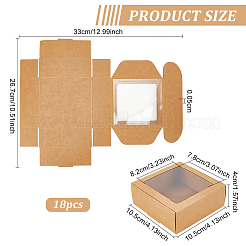Square Foldable Creative Kraft Paper Box&nbsp;CON-WH0089-20C
