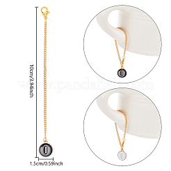 Flat Round with Letter Alloy Enamel Wine Glass Charms&nbsp;AJEW-AB00184-09