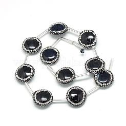 Natural Black Onyx Rhinestone Beads&nbsp;G-Q487-01