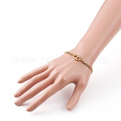 Unisex 304 Stainless Steel Curb Chain Necklaces & Bracelets Jewelry Sets&nbsp;SJEW-JS01171