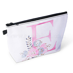 Flower & Letter Pattern Polyester Cosmetic Zipper Pouches&nbsp;ABAG-TAC0035-03E