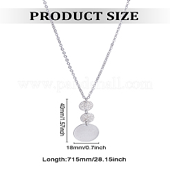 1Pc Alloy 3 Disc Pendant Necklaces for Women Men&nbsp;NJEW-LP0003-16P