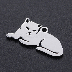 Non-Tarnish 304 Stainless Steel Kitten Pendants&nbsp;STAS-N090-JN857-1