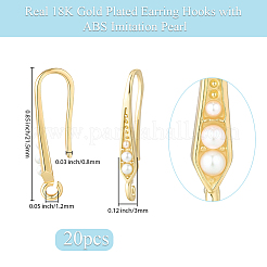 10 Pairs Rack Plating Brass Earring Hooks&nbsp;EJEW-BBC0002-26