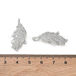 Brass Micro Pave Clear Cubic Zirconia Pendants&nbsp;CU-CBA5C42-04P