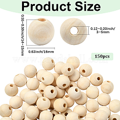 Natural Unfinished Wood Beads&nbsp;WOOD-SP0001-62F
