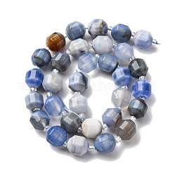 Natural Blue Agate Beads Strands&nbsp;G-P570-F01-01