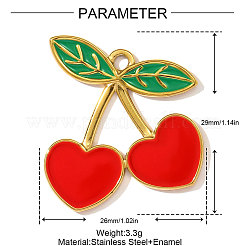304 Stainless Steel Enamel Pendants&nbsp;STAS-OY003-13G