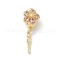 Flower Brass Micro Pave Cubic Zirconia Box Clasps&nbsp;KK-H537-23B-G