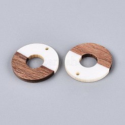 16Pcs 8 Styles Opaque Resin & Walnut Wood Pendants&nbsp;RESI-N053-25