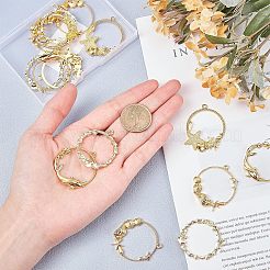 Rack Plating Alloy Open Back Bezel Pendants&nbsp;PALLOY-OC0001-02G