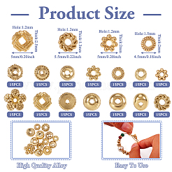 210Pcs 14 Styles Rack Plating Alloy Spacer Beads&nbsp;FIND-TA0002-69
