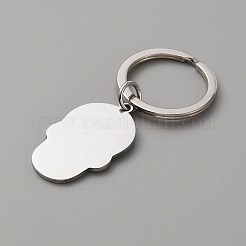 Sugar Skull 201 Stainless Steel Pendant Keychain&nbsp;KEYC-WH0027-108P