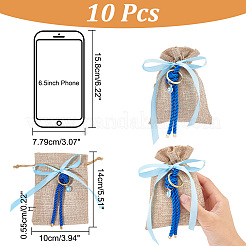 Rectangle Bowknot Burlap Packing Pouches&nbsp;ABAG-AB00004
