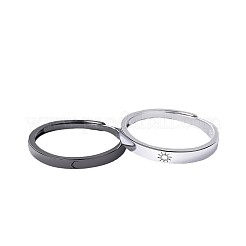 2Pcs Sun with Moon Alloy Finger Rings for Couple&nbsp;FS-WGBB794-03
