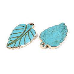 Dyed Synthetic Turquoise Leaf Pendants&nbsp;TURQ-T004-29A