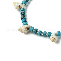 Natural Magnesite & Synthetic Turquoise Bead Charm Bracelets&nbsp;BJEW-JB11517-01