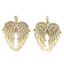 Brass Micro Pave Clear Cubic Zirconia Pendants&nbsp;ZIRC-S067-056-NF