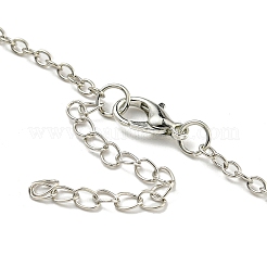 Letter A~Z Antique Silver Plated Alloy with Synthetic Turquoise Pendant Necklaces&nbsp;NJEW-G080-01D