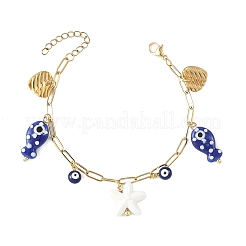 304 Stainless Steel Paperclip Chains Bracelets for Women&nbsp;BJEW-JB14198-01