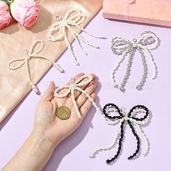 5Pcs 5 Styles Bowknot Plastic Imitation Pearl Shoe Charms&nbsp;AJEW-CJ0001-64