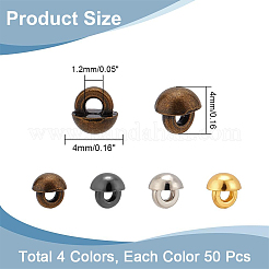 200Pcs 4 Colors Mini Alloy Shank Buttons Sets&nbsp;BUTT-NB0001-60