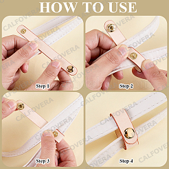 6Pcs 3 Styles Cowhide Leather Cable Straps with Golden Metal Snap Button&nbsp;FIND-CL0001-73A