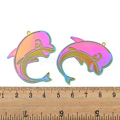Ion Plating(IP) 304 Stainless Steel Etched Metal Embellishments Pendants&nbsp;LS-STAS-G328-05D-RC