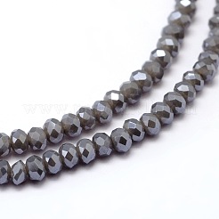 Faceted Rondelle Full Rainbow Plated Electroplate Glass Beads Strands&nbsp;EGLA-M004-2mm-A02