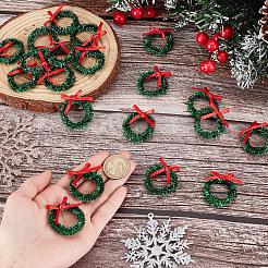 Polyester with Iron Miniature Christmas wreath&nbsp;AJEW-WH0609-182A
